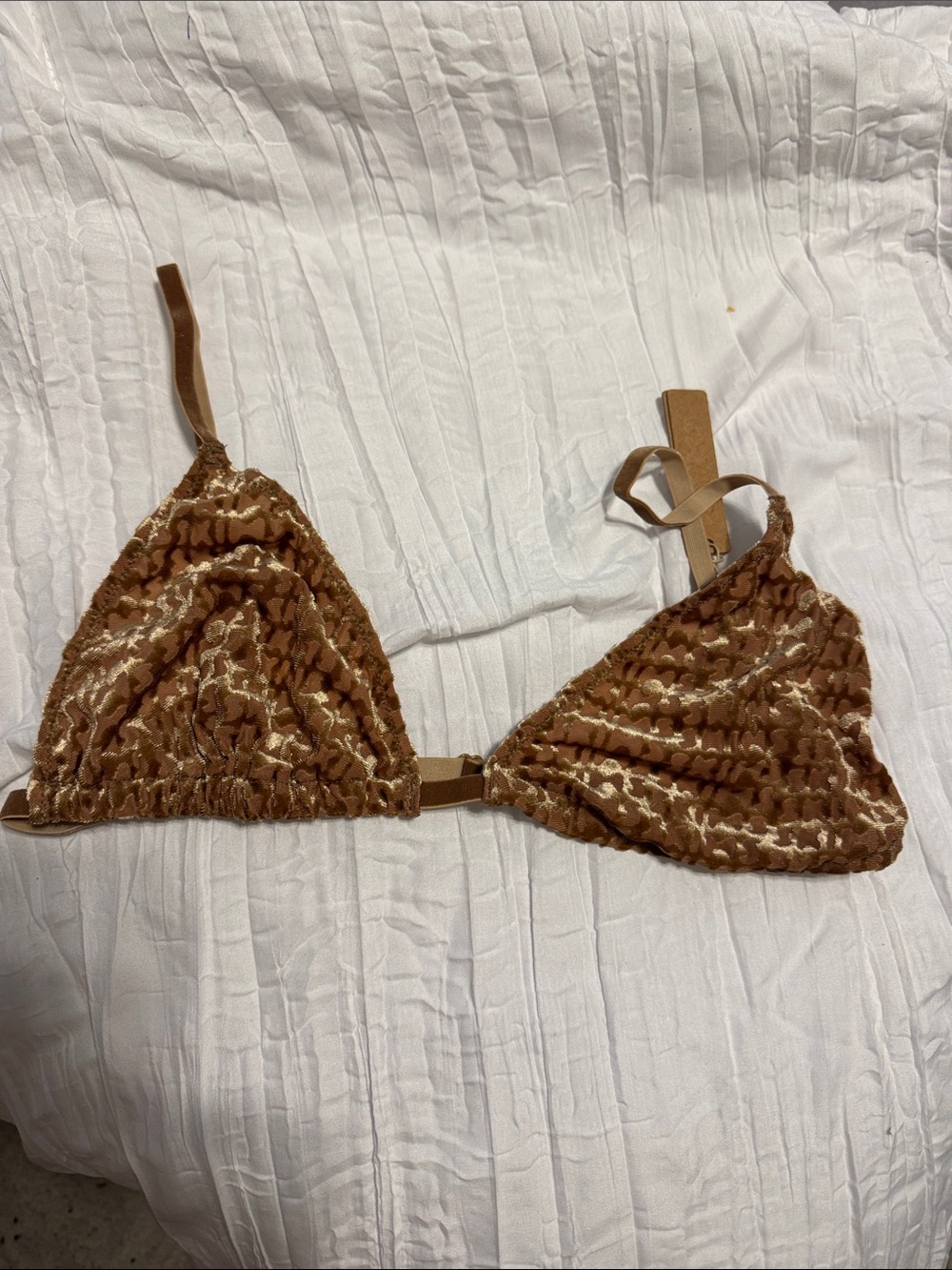 SKIMS Brown Velvet Triangle Bralette